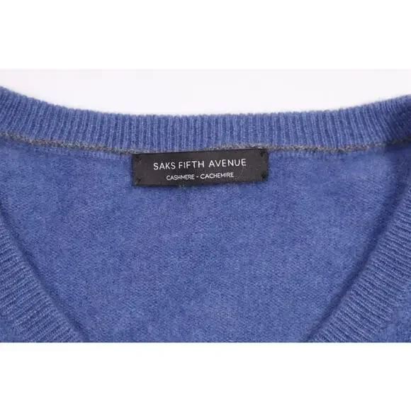 Saks Fifth Avenue Mens 100% Cashmere V-Neck Sweater Large